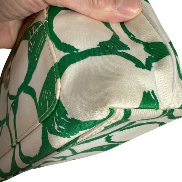 Vintage Coach Green Scribble Signature Hampton Top Handle Pouch Mini Bag Y2K NEW - Picture 10 of 16